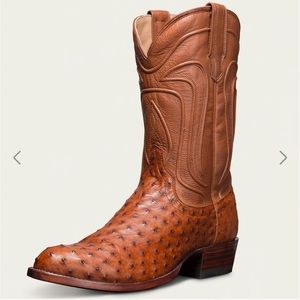 The Wyatt Boot in Pecan Ostrich Leather